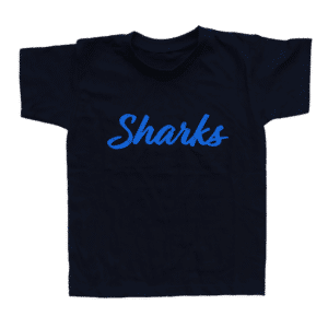 T-Shirt manches courtes avec inscription Sharks - Profondeville Sharks Basket