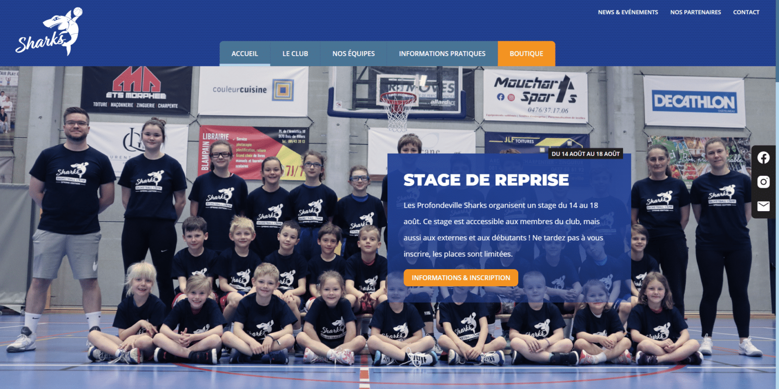 Profondeville Sharks Basket - Notre nouveau site web est en ligne !!
